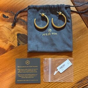 Julie Vos Textured Gold Eternity Hoop Earrings